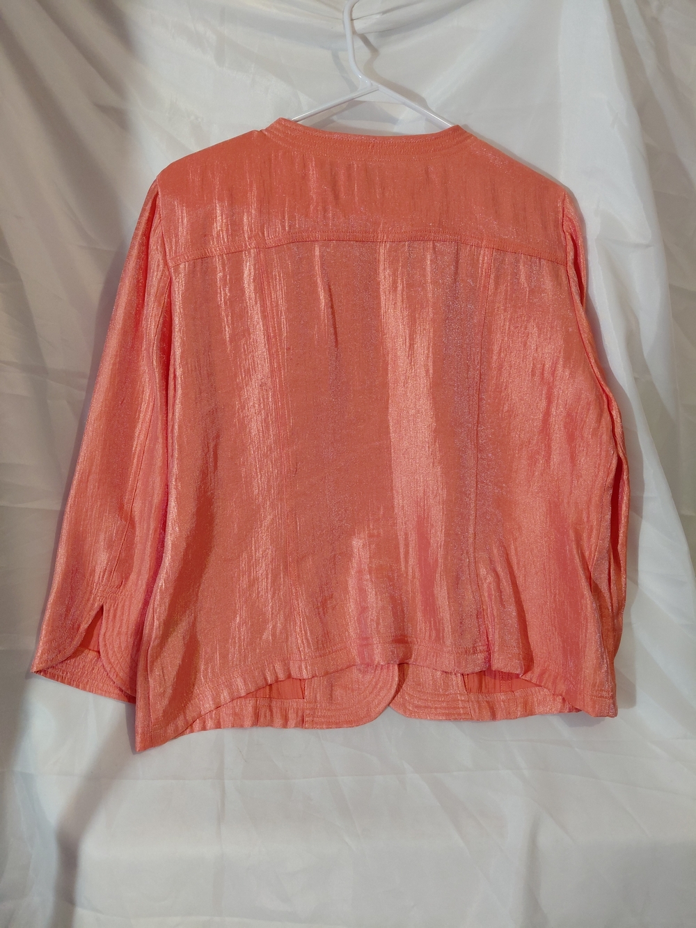 Ruby Rd. Coral Shimmery Button Jacket - Picture 7 of 8